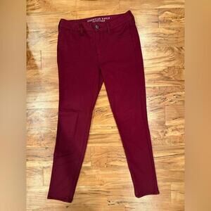 American Eagle Outfitters Super Stretch Burgundy Skinny Jeans Size 8